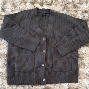 Vici Charcoal Button-Up Cardigan